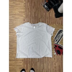 Alfred Dunner Lacy Short Sleeve Top White 3XL Business Casual